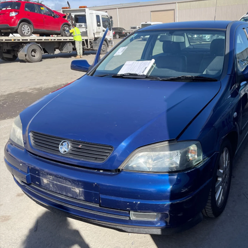 blue damaged car